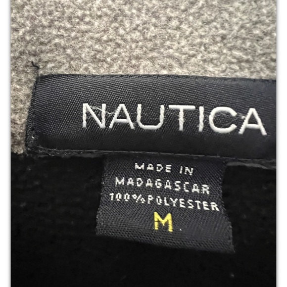 Nautica 1/4 Zip Fleece Sweater Adult Medium Black Pullover Sweatshirt Men's - Picture 3 of 3